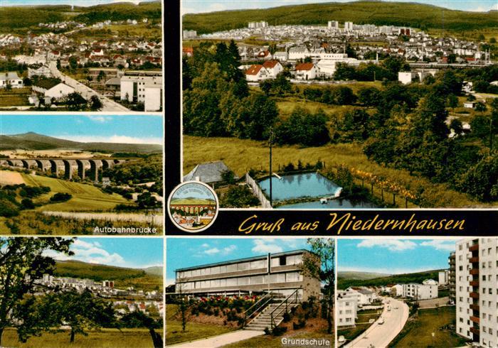 Niedernhausen  Taunus Fliegeraufnahmen Autobahnbruecke Teilansicht Grundschule H