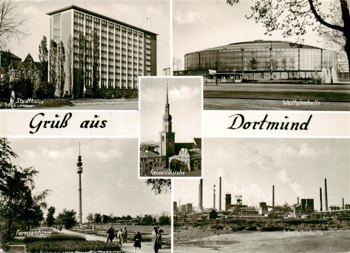 DORTMUND  CITY Stadthaus Westfalenhalle Fernsehturm Westfalenhuette Reinoldikirc