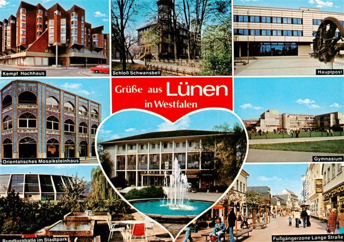 Luenen UNNA NRW Kempf Hochhaus Schloss Schwansbeil Hauptpost Orientalisches Mos