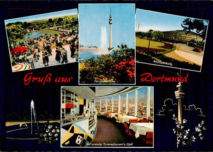 DORTMUND  CITY Rosenterrasse Fernmeldeturm Westfalenhalle Rotierendes Turmrestau