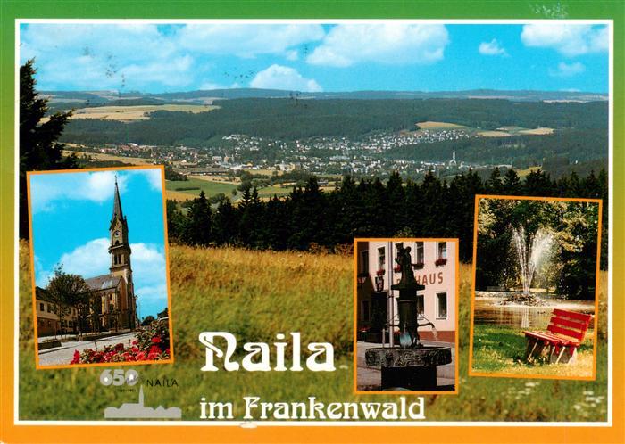 Naila Panorama Kirche Rathausbrunnen Park