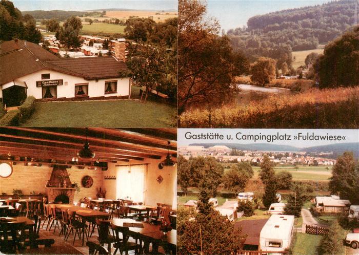 Roehrenfurth Gaststaette und Campingplatz Fuldawiese Gastraum Panorama