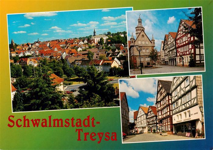 Treysa Panorama Stadtplatz Fachwerkhaeuser