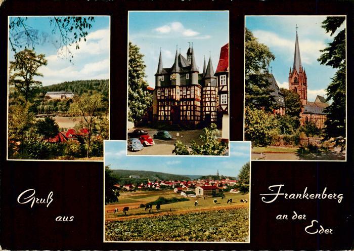 Frankenberg  Eder Panorama Rathaus Kirche Ortsansicht