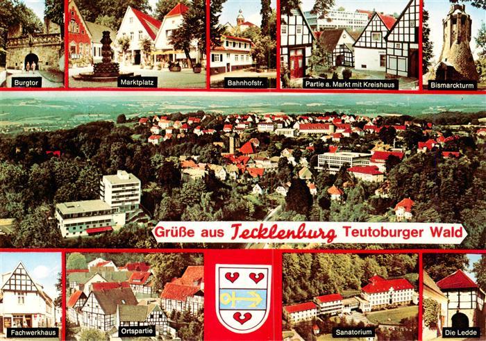 Tecklenburg Steinfurt NRW Burgtor Marktplatz Bahnhofstr Markt mit Kreishaus Bism