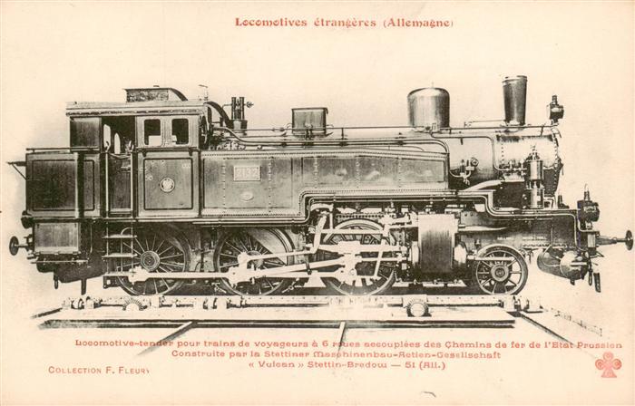 Lokomotive Eisenbahn Railway F.Fleuer etrangeres Allemagne Vuleen