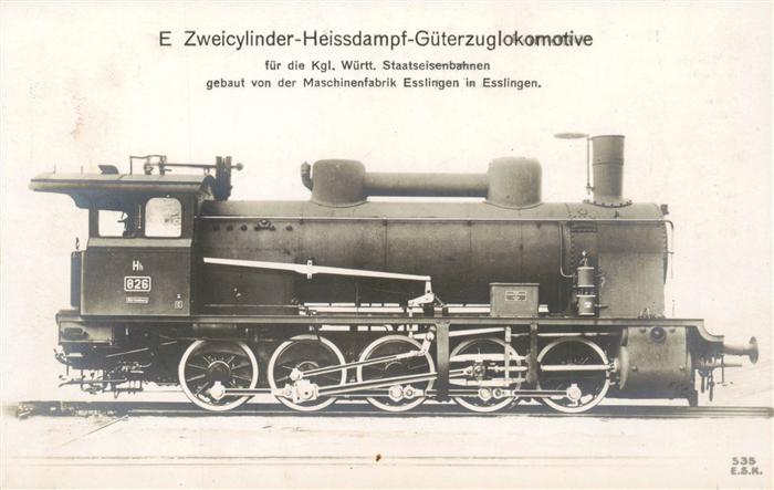 Eisenbahn Railway Chemin de Fer E.S.K. 535 E Zweicylinder-Heissdampf-Gueterzuglo