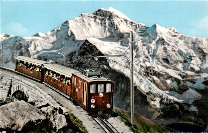 Verlag Photoglob Zuerich Nr. 81 Schynige Platte-Bahn Jungfrau