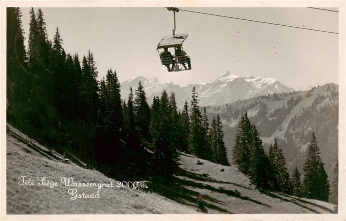 Sessellift Chairlift Telesiege Tele Liege Wasserngrat Gstaad