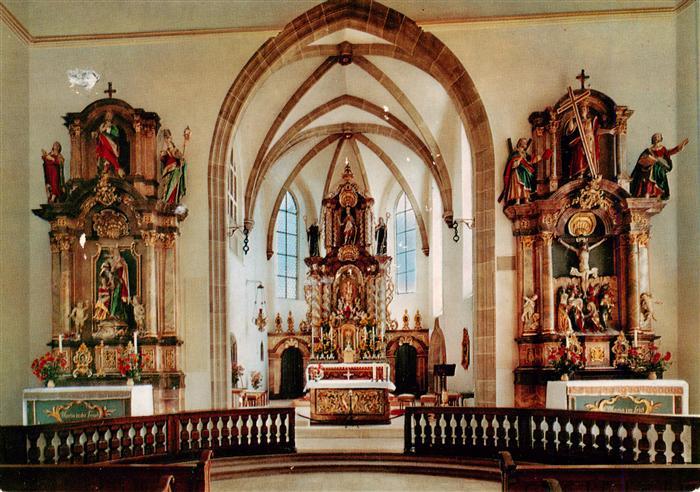 Zell Harmersbach Wallfahrtskirche Maria zu den Ketten Hochaltar und Seitenaltaer