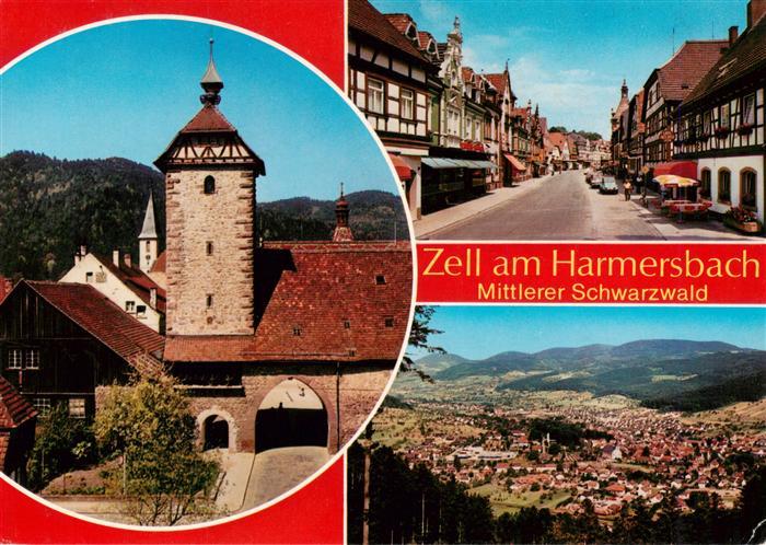 Zell Harmersbach Storchenturm Hauptstrasse Panorama