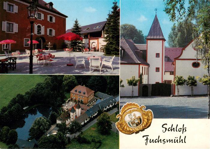 Fuchsmuehl Schloss Fuchsmuehl Fliegeraufnahme Marktplatz Kirche