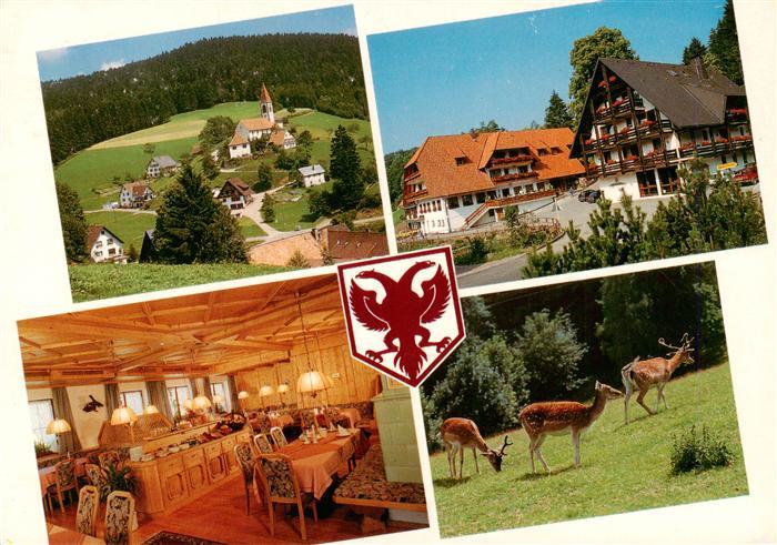 St Roman Wolfach Kirche Gasthof Hotel Zum Adler Gastraum Rehwild