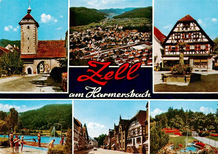 Zell Harmersbach Storchenturm Schwimmbad Panorama Brunnen Hauptstrasse Kuranlage