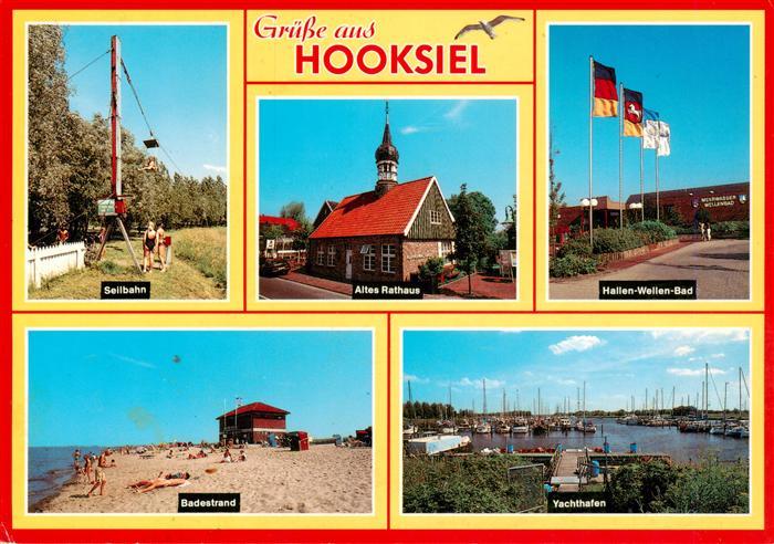 Hooksiel Nordseebad Selbahn Altes Rathaus Hallen Wellen Bad Badestrand Yachthafe
