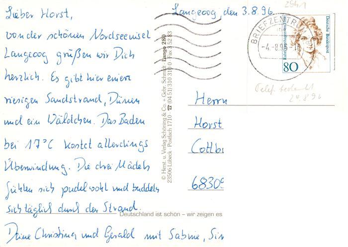 Langeoog Nordseebad Wasserturm Duenenweg Inselbild Fliegeraufnahme Duenenweg Pan – Bild 2