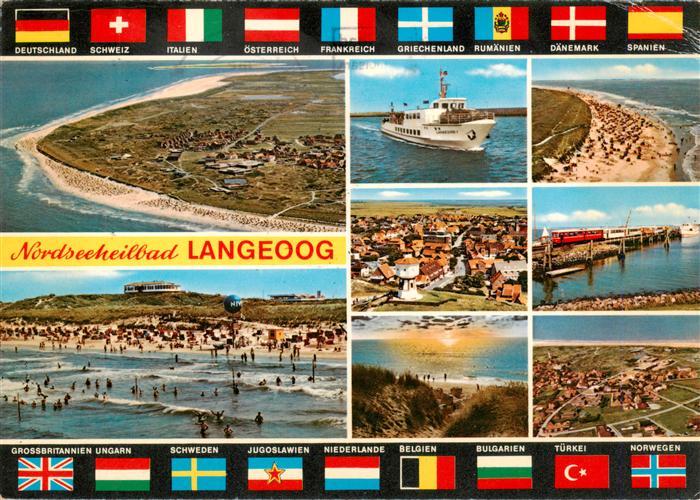 Langeoog Nordseebad Fliegeraufnahmen MS Langeoog Inselbahn Duenen Badestrand