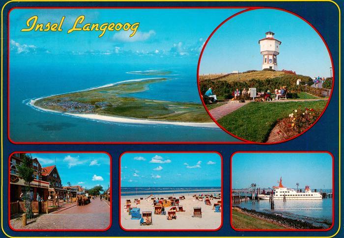 Langeoog Nordseebad Fliegeraufnahme Wasserturm Ortspartie Strand Anleger