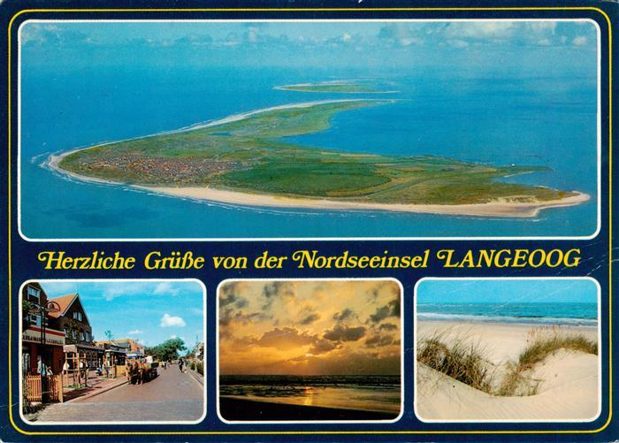 Langeoog Nordseebad Fliegeraufnahme Ortspartie Stimmungsbild Duenen