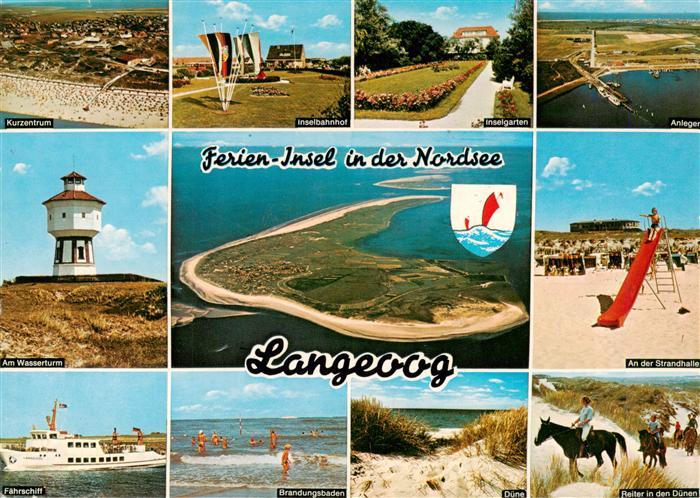 Langeoog Nordseebad Kurzentrum Inselbahnhof Inselgarten Anleger Wasserturm Flieg