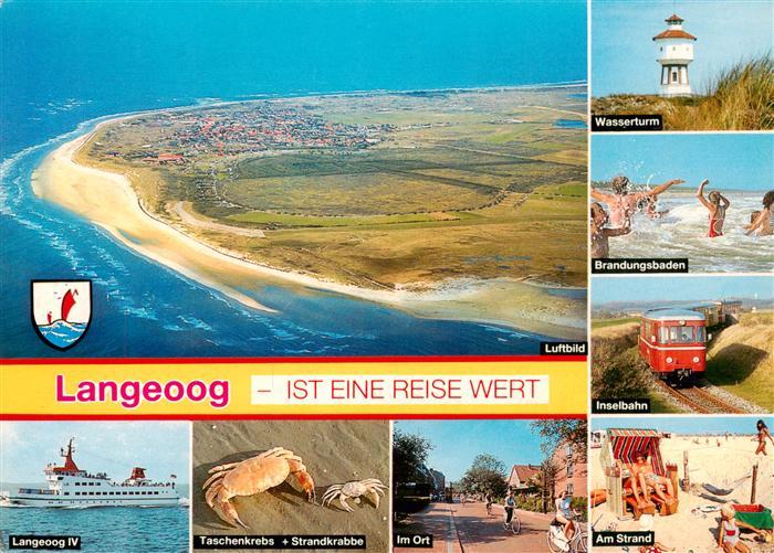 Langeoog Nordseebad Fliegeraufnahme Inselbahn Anleger Badestrand Ort Wasserturm