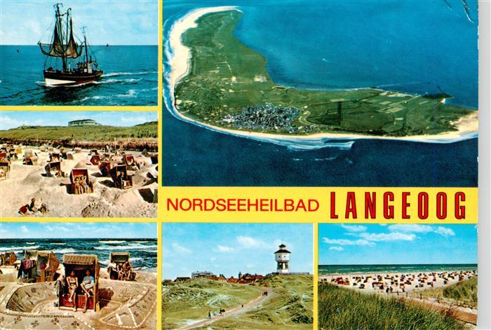 Langeoog Nordseebad Fischkutter Fliegeraufnahme Strandpartien Wasserturm