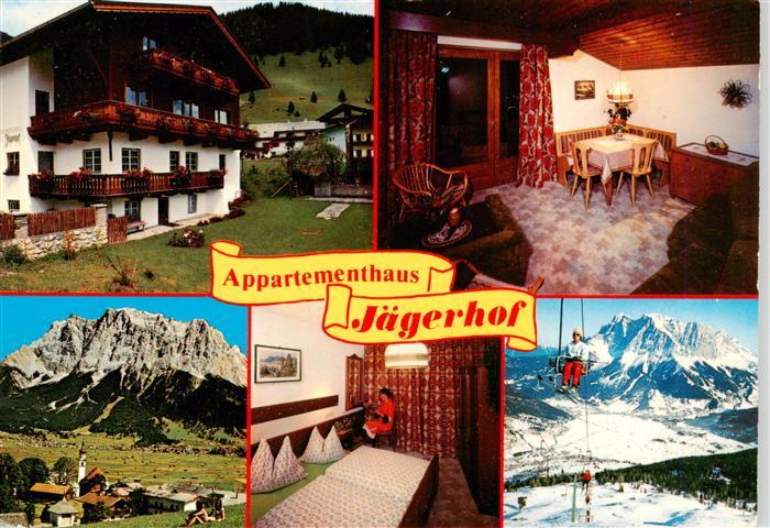 Lermoos Tirol AT Appartementhaus Jaegerhof Gaststube Zimmer Skilift Kirche