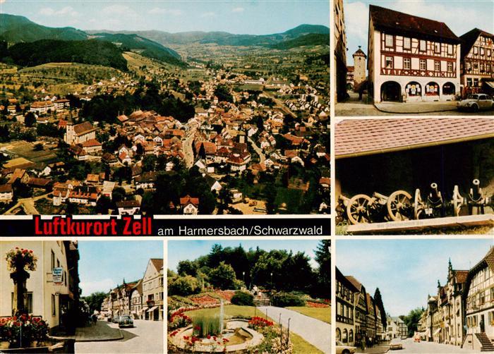 Zell Harmersbach Panorama Ortspartien Kurpark Fachwerkhaus Kanonen