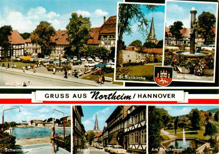 Northeim Niedersachsen Muensterplatz St Sixtikirche Am Muenster Schwimmbad Hagen