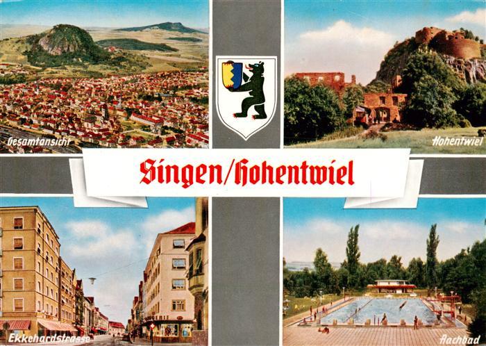 Singen Hohentwiel Fliegeraufnahme Hohentwiel Ekkehardstrasse Aachbad