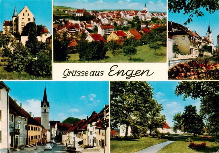 Engen Hegau Kirche Ortsansicht Strassenpartie Park