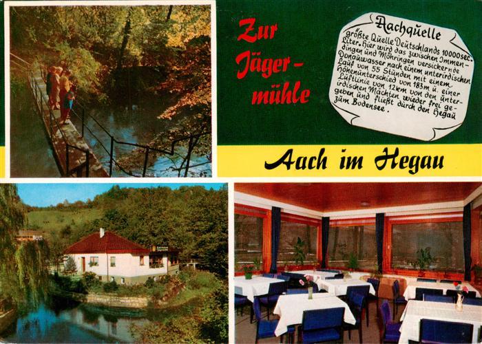 Aach  Hegau Gasthaus zur Jaegermuehle an der Aachquelle Gaststube
