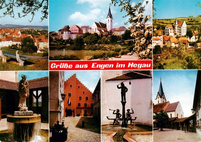 Engen Hegau Panorama Kirche Schloss Brunnenfiguren Rathaus