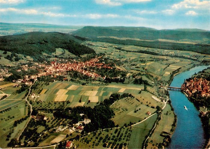 Gailingen Singen BW Fliegeraufnahme mit Diessenhofen und Schloss Rheinburg