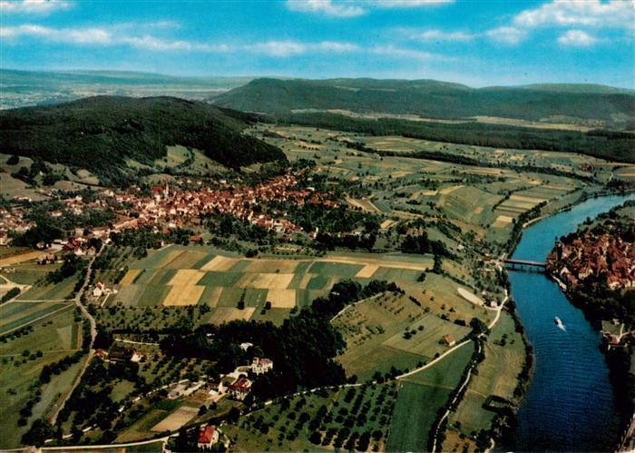Gailingen Singen BW Fliegeraufnahme mit Diessenhofen und Schloss Rheinburg