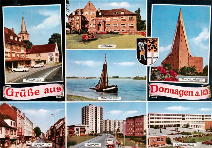 Dormagen Koelner Strasse Rathaus Rheinpartie Horrem Hochhaeuser Gymnasium Christ