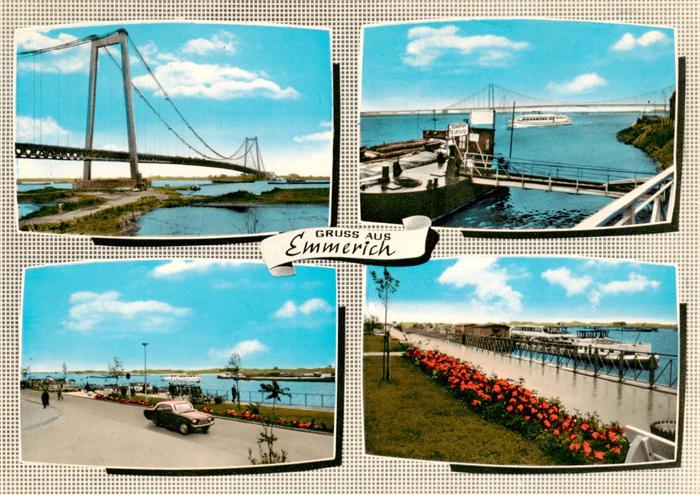 Emmerich Rhein Rheinbruecke Schiffsanleger Promenade