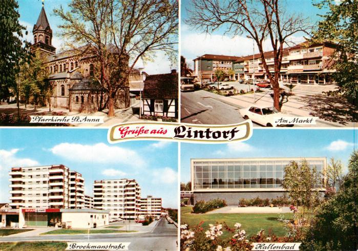 Lintorf Ratingen Pfarrkirche Markt Brockmanstrasse Hochhaeuser Hallenbad