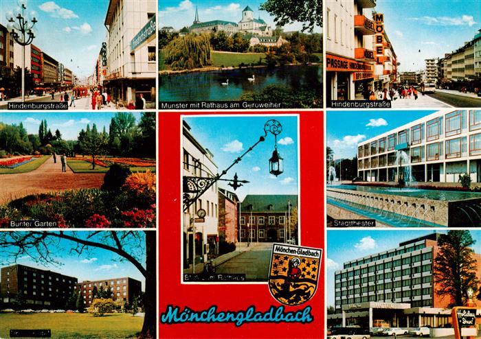 MoeNCHENGLADBACH NRW Hauptstrasse Muenster mit Rathaus Hindenburgstr Bunter Gar