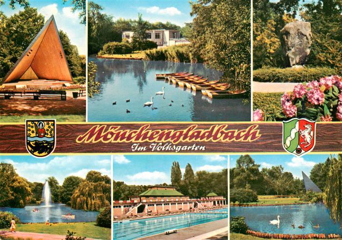 MoeNCHENGLADBACH NRW Partien im Volksgarten Denkmal Freibad Schwanenteich Konze