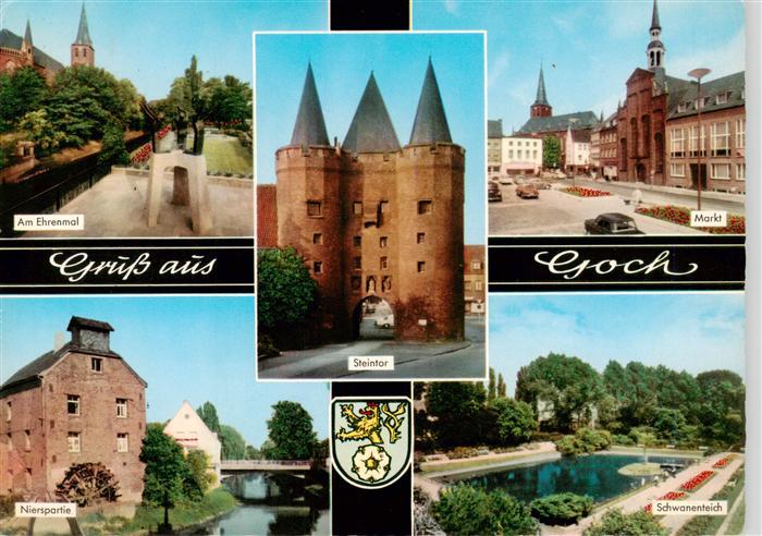 Goch Ehrenmal Steintor Markt Nierspartie Schwanenteich