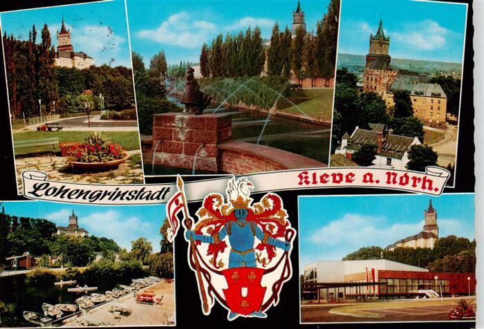 Kleve Bad Cleve Teilansichten Park Schuesterken-Brunnen Wappen