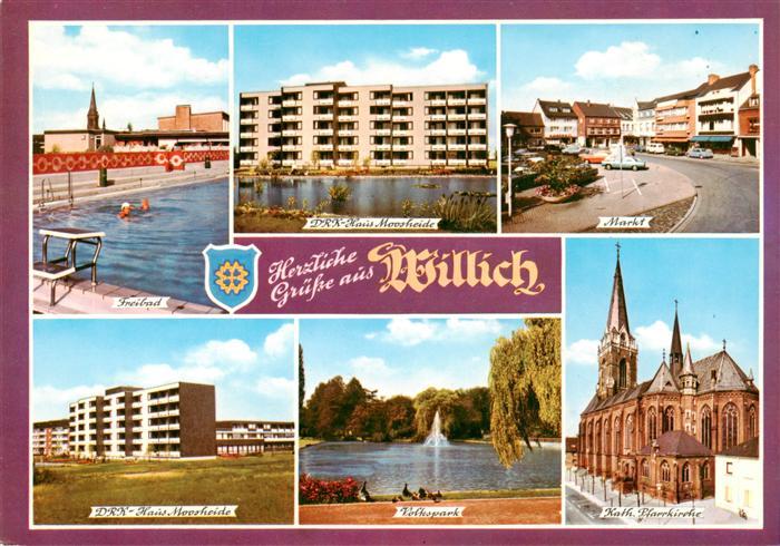 Willich Freibad DRK-Haus Moosheide Markt Volkspark Kirche