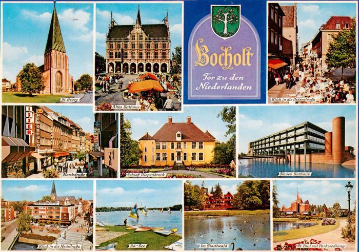 Bocholt Westfalen Kirche Rathaus Osterstrasse Fussgaengerzone Schloss Aa-See Sta