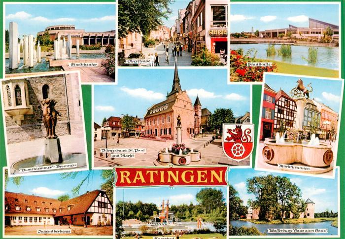Ratingen Theater Stadtzentrum Stadthalle Brunnen Buergerhaus Markt Wasserburg Ju