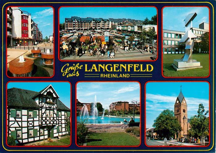 Langenfeld  Rheinland Teilansichten Markt Denkmal Kirche Fachwerkhaus