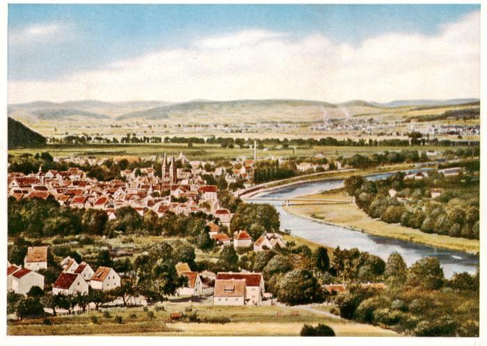 Hoexter Weser Panorama Blick vom Berghotel Wilhelmshoehe