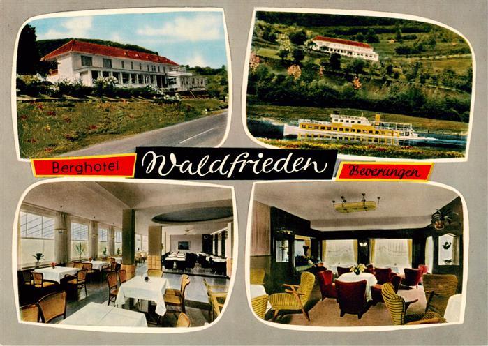 Beverungen Berghotel Waldfrieden Partie an der Weser Fahrgastschiff