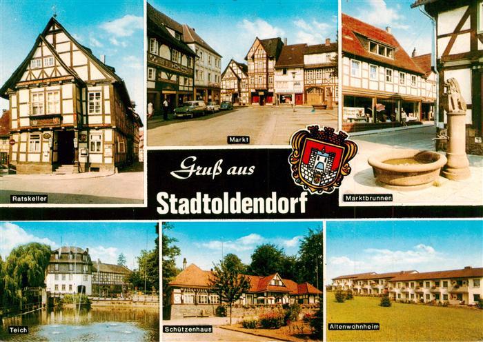 Stadtoldendorf Ratskeller Markt Brunnen Teich Schuetzenhaus Altenwohnheim