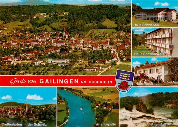 Gailingen Singen BW Luftaufnahme Kliniken Dr. Schmieder Rheinfall Alte Kapelle D